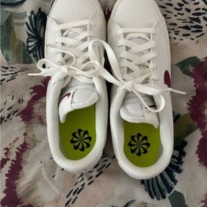 Nike White and Maroon Women's Sneakers